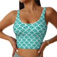 thumbnail image 1 of Balery Aquamarine Glitter1 Sujetadores deportivos con espalda cruzada para mujer, acolchados, sin costuras, de alto impacto, ideales para yoga, gimnasio, entrenamiento y fitness.-, 1 of 8