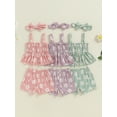 thumbnail image 4 of Aojekbee Little Girls Summer 3PCS Sets Sleeveless Daisy Print Tank Tops Shorts Headband Sets, 4 of 10