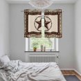 thumbnail image 5 of Country Texas Star Kitchen Curtains Small Short 39 Inch Length, Brown Farmhouse Vintage Wooden Grommet Top Bedroom Living Room Curtains, Light Filtering Cafe Curtain Drapes 2 Panels Set 55''x39'', 5 of 9