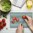 thumbnail image 4 of Striped Cutting Board, Grey and White Stripes Monochrome Tone Brush Style Lines Grunge Retro Digital Print, Decorative Tempered Glass Cutting and Serving Board, Small Size, White Grey, by Ambesonne, 4 of 5