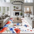 thumbnail image 4 of 4th of July 5'x8' Area Rug for Living Room, Red Blue Floral Independence Day Stars Butterflies Washable Non-Slip Rugs for Bedroom Nursery Dining Room, Low-Pile Kitchen Carpet Large Entryway Rugs, 4 of 9