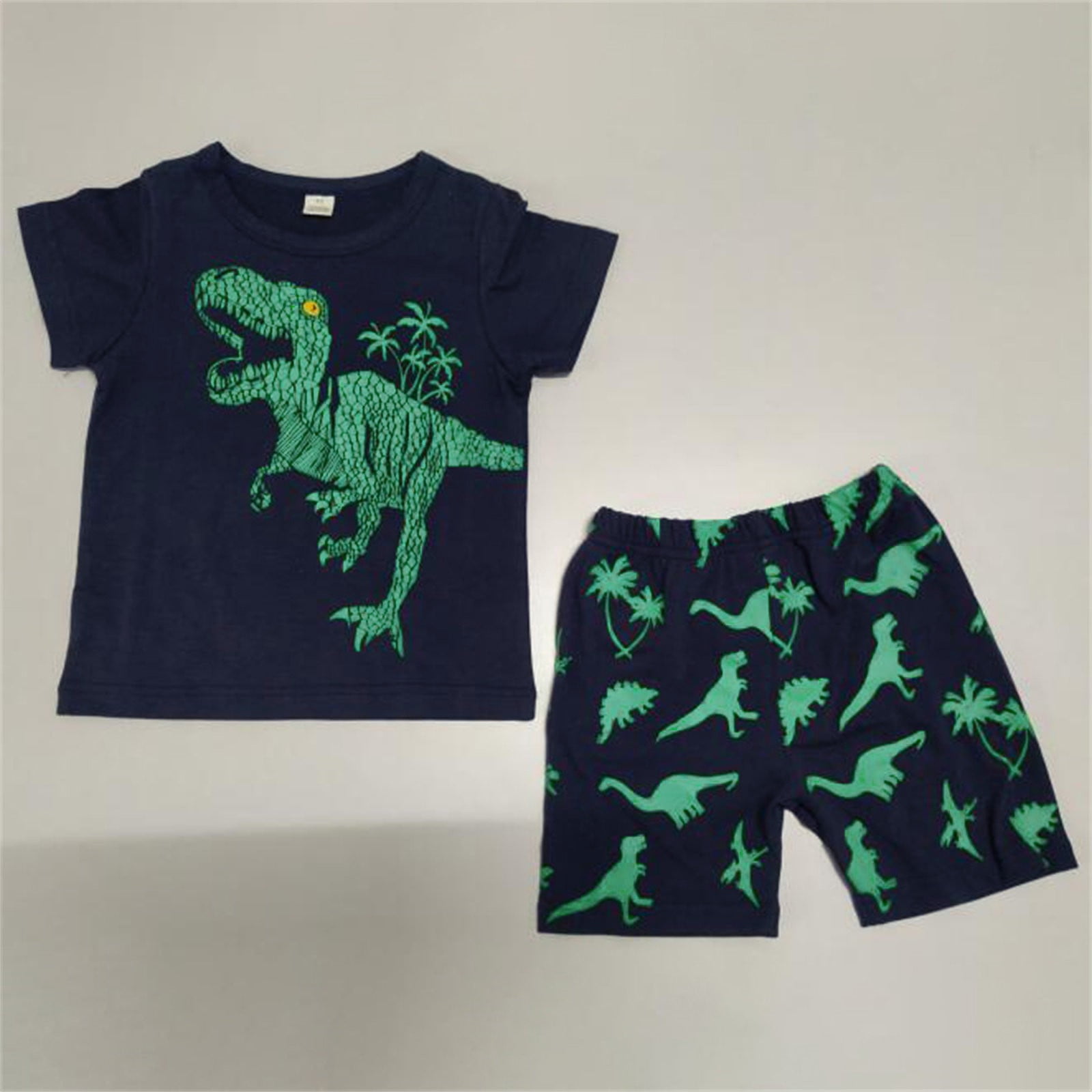 Toddler Baby Boys Summer Outfits Kids Short Sleeve Dinosaur T Shirts Tops Shorts Boys Clothes Size 4T
