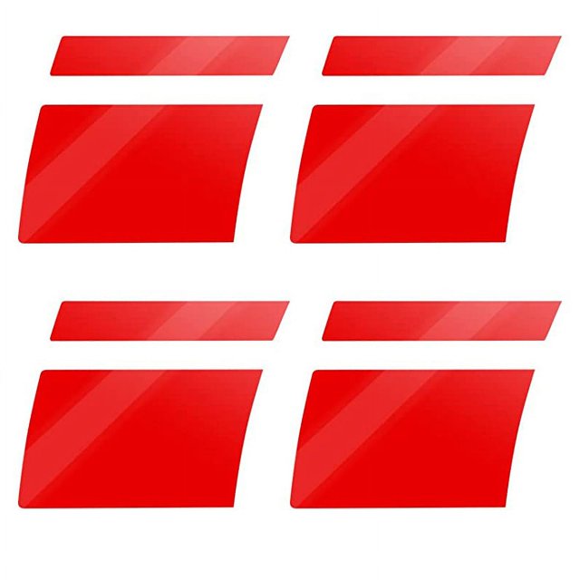 4pcs Reflective Vinyl Car Wheel Rim Stickers Decal Stickers Universal Accessories for Bumper Fender (Red)