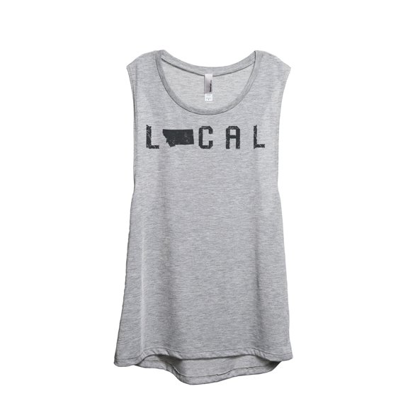Thread Tank Local Montana State Women's Sleeveless Muscle Tank Top Sport Grey Small