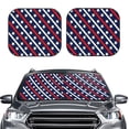 thumbnail image 2 of Xecao Patriotic Star Pattern for Foldable Car Sun Shades (2-Pack) offer sun protection with an easy-fold design for convenient windshield shading., 2 of 7