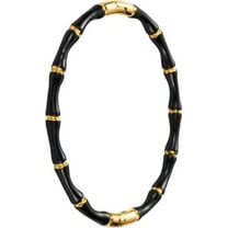 Stainless Steel Acrylic Resin Bamboo Bone Style Open Clasp Bangle Bracelet