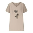 thumbnail image 4 of Shorts pour Femmes, Hauts à Manches Courtes pour Femmes, T-Shirt Décontracté à Manches Courtes Imprimé Col en V, 4 of 4