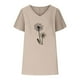 thumbnail image 4 of Fiudx Camisas de Mujer Camiseta de Manga Corta con Cuello En V y Estampado Informal para Mujer, 4 of 4