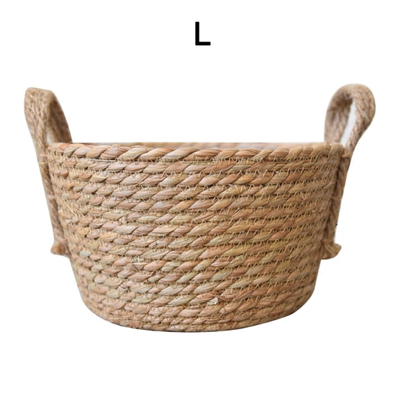 Natural Hand Rattan Woven Seagrass Basket Garden Flower Vase Hanging Folding Basket With Handle Contain Basket Home Embellishment