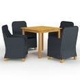 thumbnail image 1 of vidaXL 5 Piece Garden Dining Set Dark Grey, 1 of 12