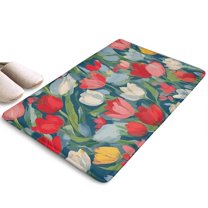 Pioneer Flower Floral Print Flannel Non Slip Door Rugs,Washable Door Mats Indoor,Decorative Door Mats,Dirt-Resistant and Absorbent Doormat for Entrance,Bedroom,Kitchen,Bathroom,31.5"x17"