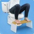 thumbnail image 4 of Squatty Potty Stockholm Folding Bamboo Toilet Stool, 7 in Collapsible, Brown and White, 4 of 10