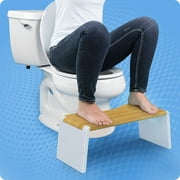 Squatty Potty Stockholm Folding Bamboo Toilet Stool, 7 in Collapsible, Brown and White