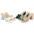 thumbnail image 5 of Journee Collection Womens Ellington Inset Covered Block Heel Slip On Sandals, 5 of 6