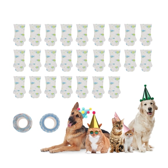 Unique Bargains Dog Disposable Foot Covers Waterproof Paw Protectors Non-Slip Dog Shoes for Indoor and Outdoor Small 5 Set 20 Pcs