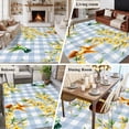 thumbnail image 5 of Forsythia Flowers Area Rugs 8'x10', Small Throw Rugs for Living Room Patio, Spring Yellow Floral Hummingbird Blue Plaid Indoor Outdoor Rug Non-Slip Low Pile Carpet Runner Reversible Floor Mats, 5 of 8