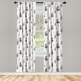 thumbnail image 4 of Ambesonne Boho Window Curtains, Tropical Leaves and Strokes, Each 28" W x 63" L, Blush Salmon, 4 of 4