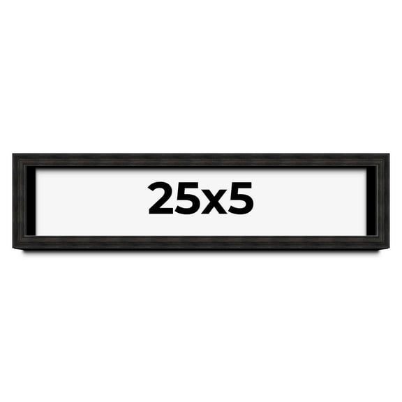 25x5 Shadow Box Black Rustic Barnwood Display Frame  | 1.125 Inch Deep | 0.875 Inch Moulding Width