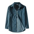 thumbnail image 1 of PENGXIANG Chemise Décontractée en Velours Côtelé pour Hommes Manches Longues Poche Col Rabattu, 1 of 7
