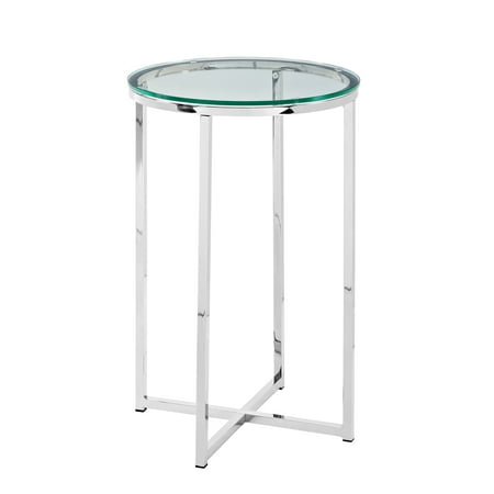 16 Mid Century Modern X Base Side Table Glass Chrome Com 16 Mid Century Modern X Base Side Table Glass Chrome