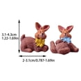 thumbnail image 3 of Cartoon Rabbit Resin Ornament, Mini Microscopic Landscape with Carrot Egg for Desk Decor, Easter Table Accent, 3 of 6