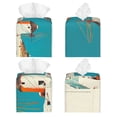 thumbnail image 2 of Balery Colorful Greek Windmills Porta Pañuelos de Cuero con Estampado – Funda Moderna Cuadrada para Caja de Pañuelos, Dispensador 5x5x5'', 2 of 7