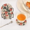 thumbnail image 5 of WOBOGO A Seamless Pattern with Adorable Strawberry Leaves Coil Coasters Set of 6 Minimalist Cotton Woven 3.94 inch Non-Slip Insulated and Absorbent Home Accessories., 5 of 7