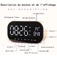 thumbnail image 3 of Spegels digital väckarklocka med Bluetooth-högtalare, upplyst väckarklocka med LED-display och väckarklocka för hemmakontor, 3 of 5