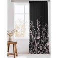 thumbnail image 3 of Sheer Curtains 84 Inches Long, Black Floral Semi Sheer Curtains Light Filtering Window Treatment, Elegant Pastoral Flowers Farmhouse Privacy Voile Drapes for Living Room Bedroom 52x84 Inch, 3 of 7