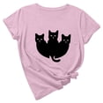 thumbnail image 1 of Camiseta de manga corta con estampado de animales y cuello redondo suelto a la moda de verano para mujer Pompotops hfajkhk134263, 1 of 7