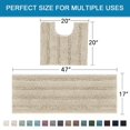 thumbnail image 2 of 2-Piece Bathroom Rug Set, 20" x 32" Plus 17" x 24", Extra Thick Chenille Striped Long Pile Bath Mats, Non-Slip Floor Mat For Bathroom, 2 of 6