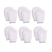 White Newborn No Scratch Cotton Baby Mittens by Nurses Choice (Includes 6 Pairs Mittens)