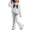 thumbnail image 5 of Shadoumai Girls 2 Piece Outfits Matching Sets Long Sleeve Ruched Knit Henley Neck Fitted Tops Straight Leg Pants with Pockets, 5 of 5