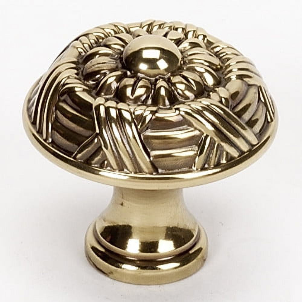 Alno A880-14-PB Ribbon and Reed 1-1/4" Cabinet Knob Polished Brass