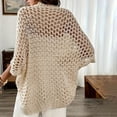 thumbnail image 6 of Posijego Women's Crochet Knit Cardigans Hollow out Short Sleeve Open Front for Women Lightweight Casual Beach Cardigans, 6 of 8