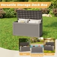 thumbnail image 3 of Bifanuo 120 Gallon Deck Box Lockable Resin Outdoor Storage Box Waterproof Outdoor Container for Patio Furniture Cushions, Pillow,Grey, 3 of 7