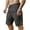 Dark Gray, variant on hotojiny Men's Linen Shorts Casual Classic Fit Beach Golf Shorts Lightweight Elastic Waist Knee Length Shorts with Drawstring