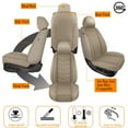 thumbnail image 3 of AOMSAZTO Car Seat Covers Full Set Fit for Jeep Renegade 2015-2024 2025 Faux Leather Seat Covers Water Resistant Seat Protectors Luxury Auto Interior ( 5 Seats, Beige), 3 of 7