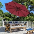 thumbnail image 2 of Bilot 9’ Patio Umbrella, Outdoor Table Market Umbrella with Push Button Tilt and Crank, 8 Steel Ribs, Dark Red, 2 of 8
