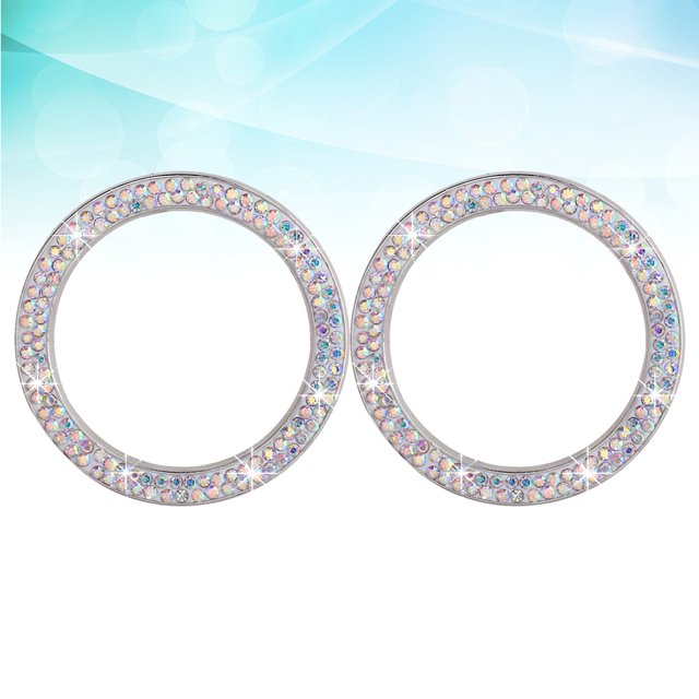 Raindrops 2Ud Aro Decorativo Para Motor De Plateado Con De Rhinestones Elegante