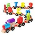 thumbnail image 1 of Children's Building Digital Train Puzzle Assembled Color Wooden Early Educational Brain Toy Train Toy Set Timber Containers Indoor Kids Activities Preschool Building Kits for Girls Ages 8-12 Kids, 1 of 4