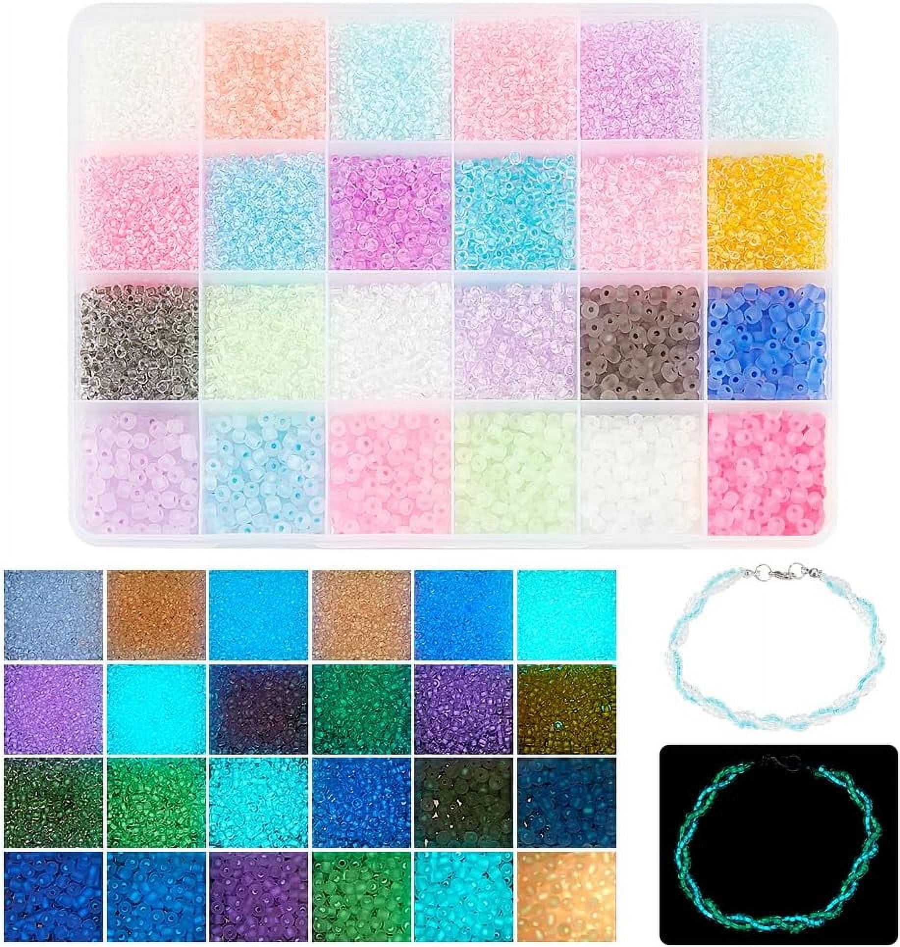 11581pcs Luminous Glass Seed Beads 24 Styles Glow in The Dark Beads Spacer Beads Small Craft Beads