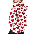 thumbnail image 2 of Valentine Hoodies For Kids Long Sleeve Heart Print Pullover Tops Casual Loose Sweatshirts With Pocket (13 Years, Red-A), 2 of 6