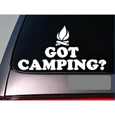 Got camping sticker marshmallow camper tent roasting hiking firewood dog