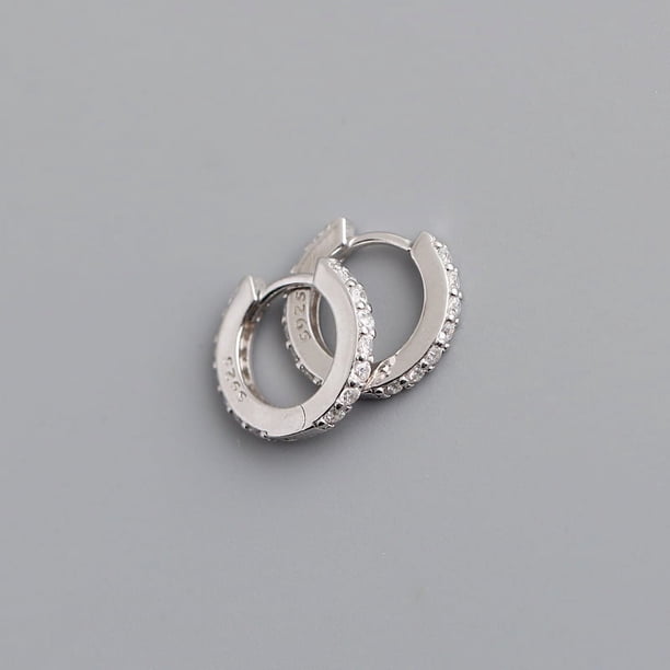 Pendientes de circonitas de color con microincrustaciones redondas de plata esterlina S925 de 7 mm para mujer de Europa y Estados Unidos