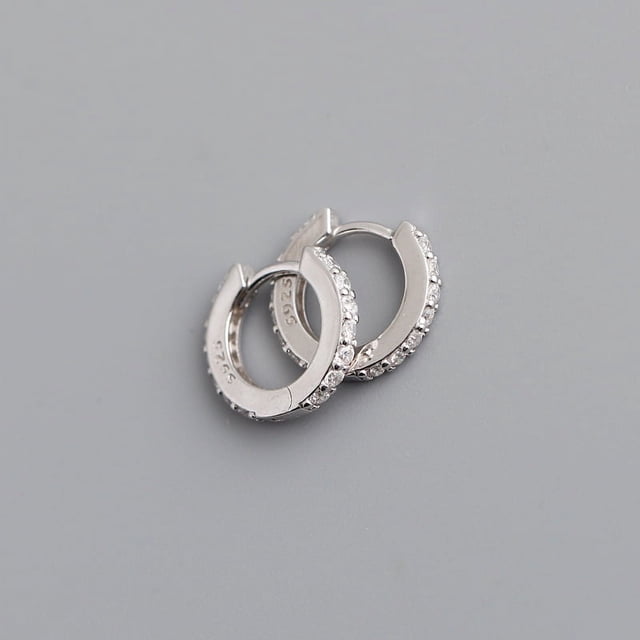 Pendientes de circonitas de color con microincrustaciones redondas de plata esterlina S925 de 7 mm para mujer de Europa y Estados Unidos