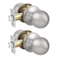 thumbnail image 1 of Probrico Poignées de Porte de Passage en Nickel Brossé, Bouton de Porte Rond pour Couloir Intérieur et Garde-Robe, Poignées de Porte Intérieures Sans Clé avec Serrure, Lot de 2, 1 of 7