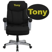 Flash Furniture Personalized HERCULES Series Big & Tall 500 lb. Rated Black Fabric Executive Swivel Chair with Arms