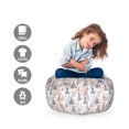 thumbnail image 2 of Abstract Grey Storage Toy Bag Chair, Illustration of Geometric and Repeated Triangles with Thin Stripes, Stuffed Animal Organizer Washable Bag, Large Size, Dimgray and Salmon, by Ambesonne, 2 of 3