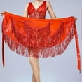 thumbnail image 3 of Daznico Belly Dance Fringe Scarf Skirt with Sequins and Metallic for Performance and Practice,Mardi Gras Clothing,One Size, 3 of 4